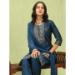 Picture of Cotton & Silk Steel Blue Readymade Salwar Kameez