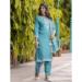 Picture of Silk Medium Turquoise Readymade Salwar Kameez
