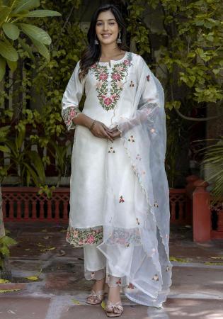 Picture of Marvelous Silk White Readymade Salwar Kameez