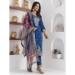Picture of Superb Chiffon Navy Blue Readymade Salwar Kameez
