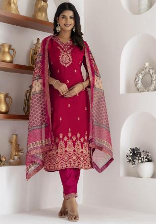 Picture of Excellent Chiffon Pink Readymade Salwar Kameez