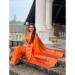 Picture of Alluring Silk Orange Red Saree