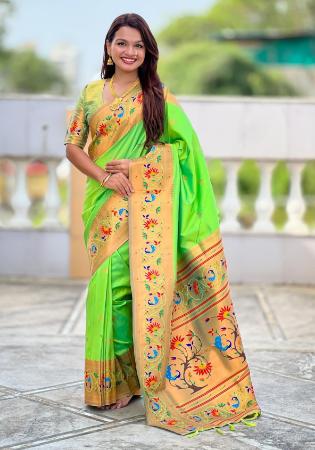 Picture of Pretty Silk Dark Khaki Saree