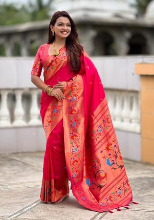 Picture of Ideal Silk Deep Pink Saree
