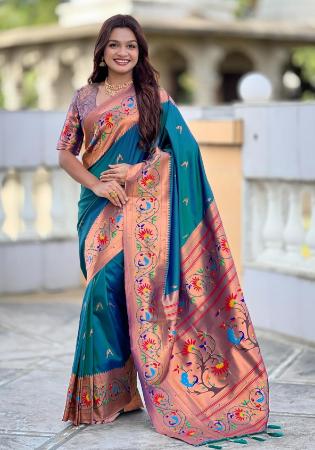 Picture of Nice Silk Steel Blue Saree