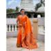 Picture of Alluring Silk Orange Red Saree