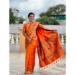 Picture of Alluring Silk Orange Red Saree