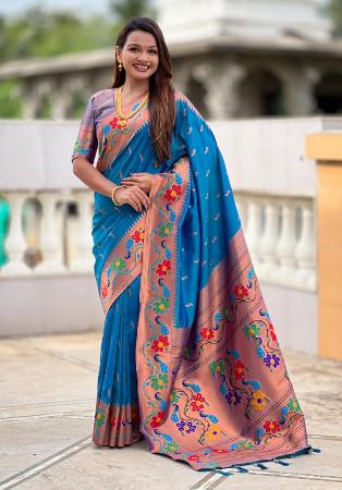 Picture of Wonderful Silk Light Sea Green Saree