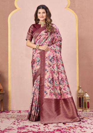 Picture of Lovely Silk Maroon Saree