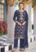 Picture of Chiffon Midnight Blue Straight Cut Salwar Kameez