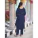 Picture of Chiffon Midnight Blue Straight Cut Salwar Kameez
