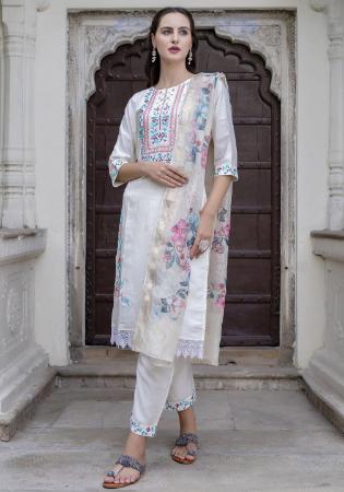 Picture of Classy Cotton White Readymade Salwar Kameez