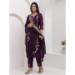 Picture of Exquisite Silk Saddle Brown Readymade Salwar Kameez