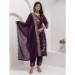 Picture of Exquisite Silk Saddle Brown Readymade Salwar Kameez
