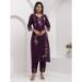 Picture of Exquisite Silk Saddle Brown Readymade Salwar Kameez