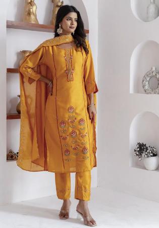 Picture of Superb Silk Chocolate Readymade Salwar Kameez