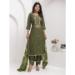 Picture of Silk Dark Olive Green Readymade Salwar Kameez