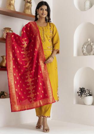 Picture of Comely Silk Orange Readymade Salwar Kameez