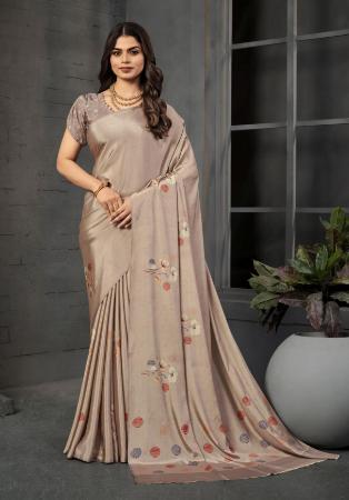 Picture of Exquisite Crepe & Silk Grey Saree