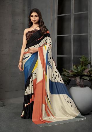 Picture of Ravishing Crepe & Silk Black Saree