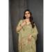 Picture of Comely Crepe & Silk Dark Khaki Saree