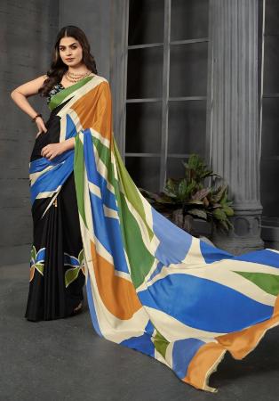 Picture of Splendid Crepe & Silk Dark Olive Green Saree