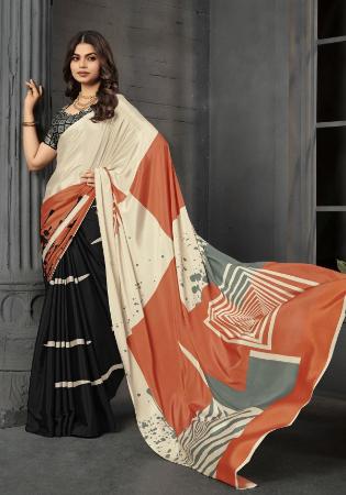 Picture of Enticing Crepe & Silk Black Saree