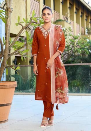Picture of Radiant Silk Dark Red Readymade Salwar Kameez