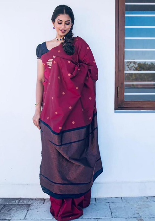 Picture of Gorgeous Silk Maroon Saree