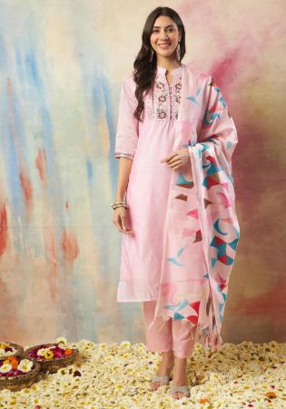 Picture of Exquisite Silk Dark Salmon Readymade Salwar Kameez