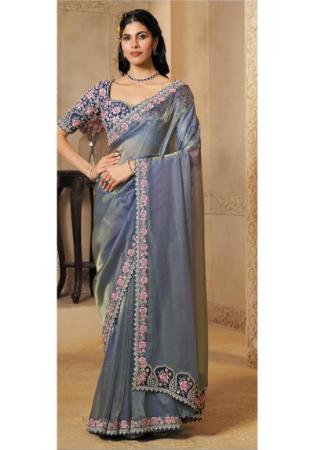Picture of Bewitching Silk Dark Slate Grey Saree