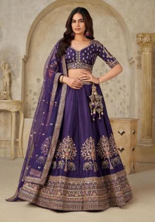 Picture of Appealing Silk Purple Lehenga Choli