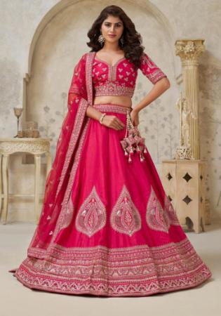 Picture of Elegant Silk Dark Red Lehenga Choli