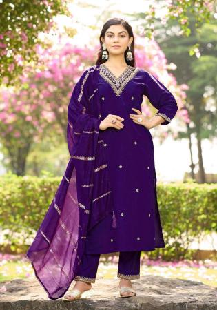 Picture of Admirable Silk Indigo Readymade Salwar Kameez
