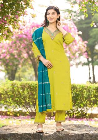 Picture of Ideal Silk Golden Rod Readymade Salwar Kameez