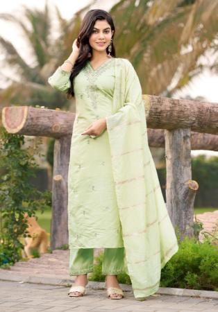 Picture of Fine Silk Beige Readymade Salwar Kameez