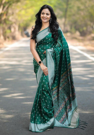 Picture of Well Formed Silk Sea Green Saree