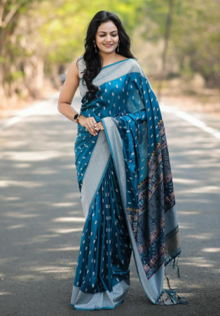 Picture of Grand Silk Teal Saree