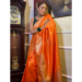 Picture of Alluring Silk Orange Red Saree