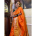 Picture of Alluring Silk Orange Red Saree