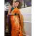 Picture of Alluring Silk Orange Red Saree