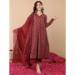 Picture of Beautiful Rayon Maroon Readymade Salwar Kameez