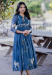 Picture of Appealing Chiffon Steel Blue Readymade Gown