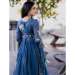 Picture of Appealing Chiffon Steel Blue Readymade Gown