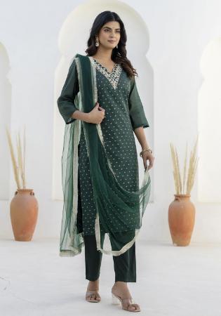 Picture of Marvelous Silk Sea Green Readymade Salwar Kameez