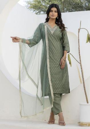 Picture of Beauteous Silk Dark Slate Grey Readymade Salwar Kameez