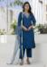 Picture of Stunning Silk Navy Blue Readymade Salwar Kameez