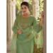 Picture of Silk Dark Olive Green Readymade Salwar Kameez