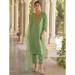 Picture of Silk Dark Olive Green Readymade Salwar Kameez