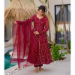Picture of Superb Georgette Dark Red Readymade Salwar Kameez